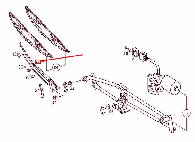 NEW MB SPRINTER 903 WINDSHIELD RIGHT WIPER ARM RHD A9018200344 ORIGINAL