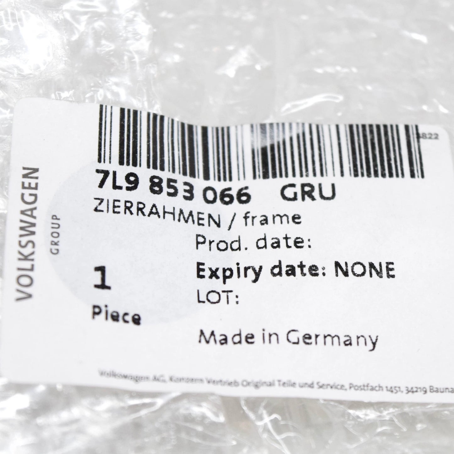 NEW VW TOUAREG 7L FRONT BUMPER LOWER SPOILER DECORATIVE 7L9853066 GRU ORIGINAL