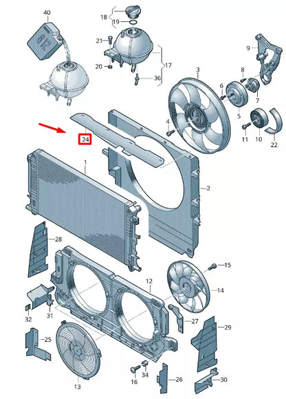 NEW VOLKSWAGEN CRAFTER 2F MK1 RADIATOR UPPER AIR GUIDE 2E0121293
