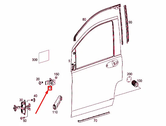 NEW MERCEDES-BENZ VITO W447 RIGHT FRONT DOOR HINGE A4477208400 ORIGINAL