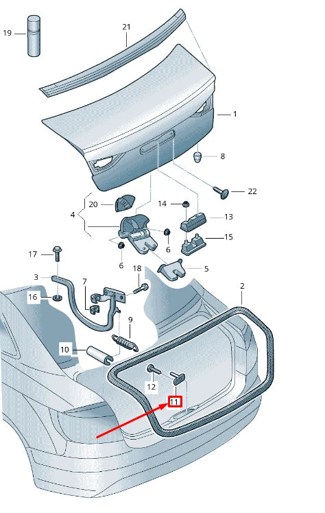 NEW VW PASSAT B8 3G TRUNK LID LOCK STRIKER 3G5827507 ORIGINAL