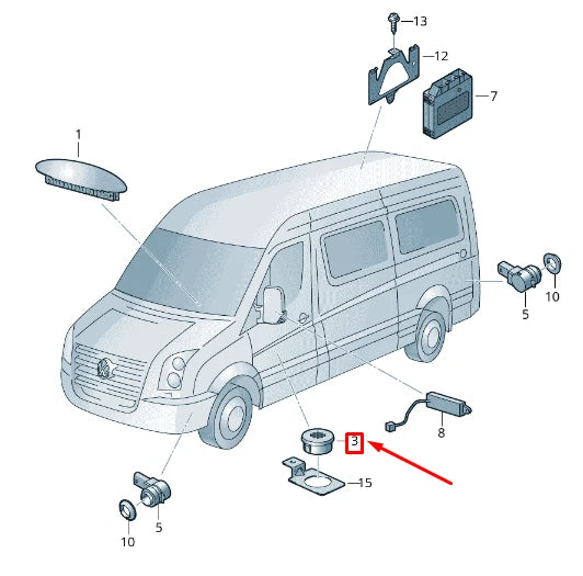 NEW VOLKSWAGEN CRAFTER 2F MK1 PARKING AID WARNING BUZZER 2E0900041A