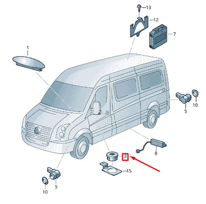 NEW VOLKSWAGEN CRAFTER 2F MK1 PARKING AID WARNING BUZZER 2E0900041A