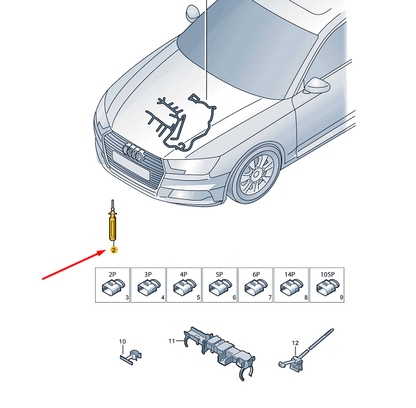 NEW AUDI A4 B9 GLOW PLUG ROUND INSERT SLEEVE WITH LINE 4G0971782 ORIGINAL