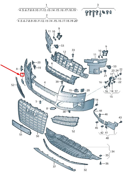 NEW AUDI A8 4H FRONT BUMPER TOWING EYE COVER 4H0807241CGRU ORIGINAL