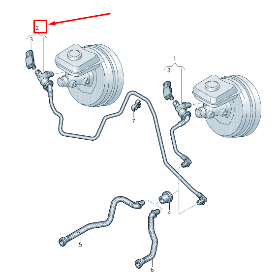 new audi q7 4m brake vacuum hose with non-return valve rhd 4m2611931h original