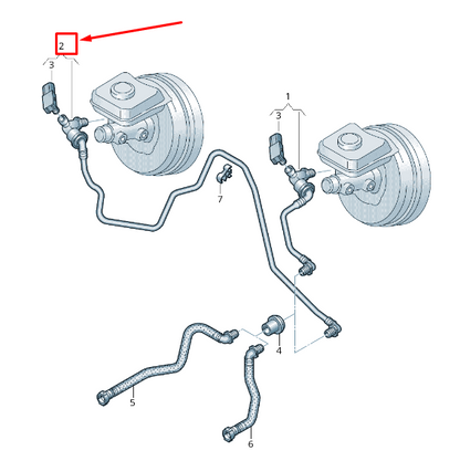 new audi q7 4m brake vacuum hose with non-return valve rhd 4m2611931h original