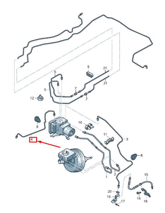 new audi a8 4h brake pipe from hydraulics to brake hose rhd 4h2614724e original