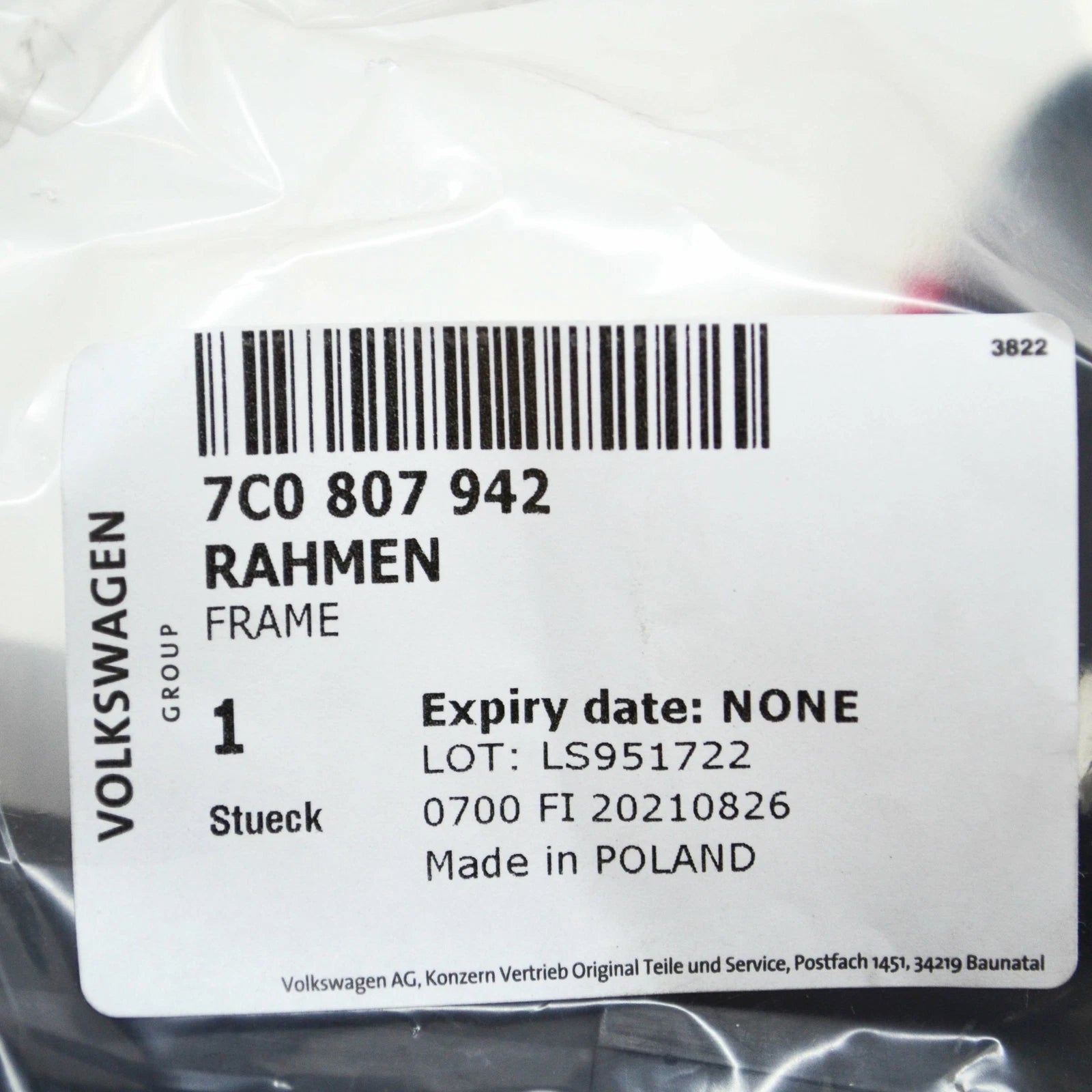 NEW VW CRAFTER SY FRONT RIGHT HEADLIGHT WASHER COVER BRACKET 7C0807942 ORIGINAL