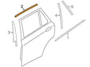 new bmw x5 f15 rear-upper window frame molding trim left 51357289677 original