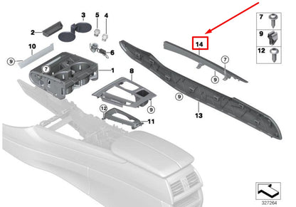 NEW BMW X5 F15, F85 RIGHT CENTER CONSOLE TRIM 51168058572 8058572 ORIGINAL