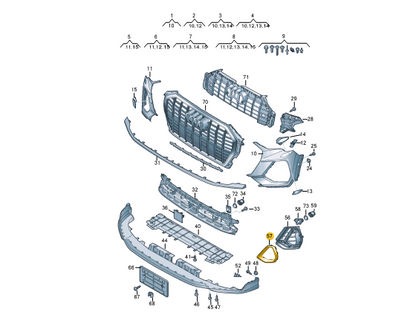 NEW AUDI Q3 F3 FRONT BUMPER RIGHT TRIM 83A853054AT94 ORIGINAL