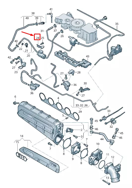 NEW AUDI RS3 ENGINE BREATHER HOSE RETAINER 07K133519A