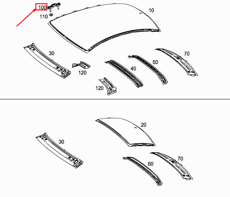 new mercedes-benz a w177 roof water deflector mount a2466500055 original