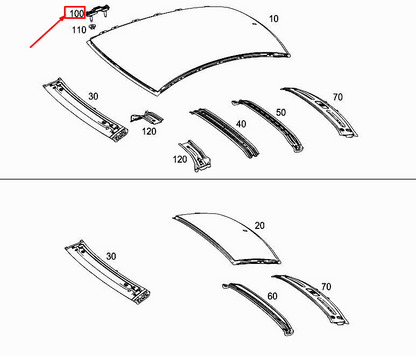 new mercedes-benz a w177 roof water deflector mount a2466500055 original