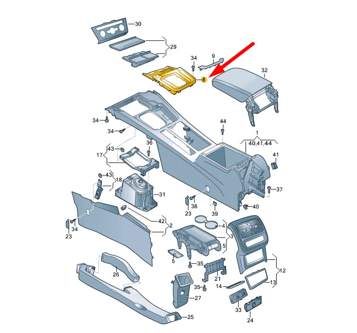 NEW VOLKSWAGEN ARTEON 3H7 GEAR SHIFT COVER TRIM LHD 3G8864263YI2 ORIGINAL