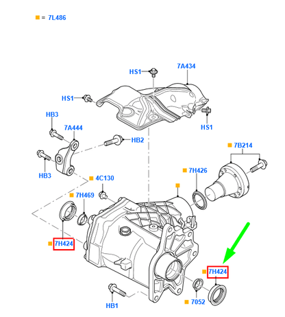 new ford kuga mk1 c394 transfer drive case right outer seal 1542113 original