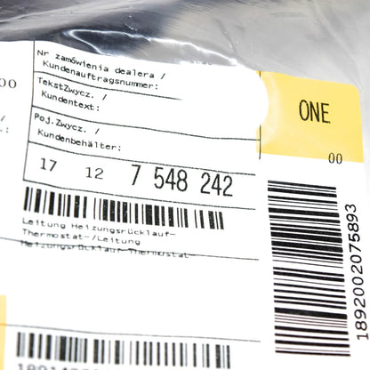 NEW BMW E81 E82 E87 HEATER RETURN THERMOSTAT HOSE 7548242 17127548242 ORIGINAL