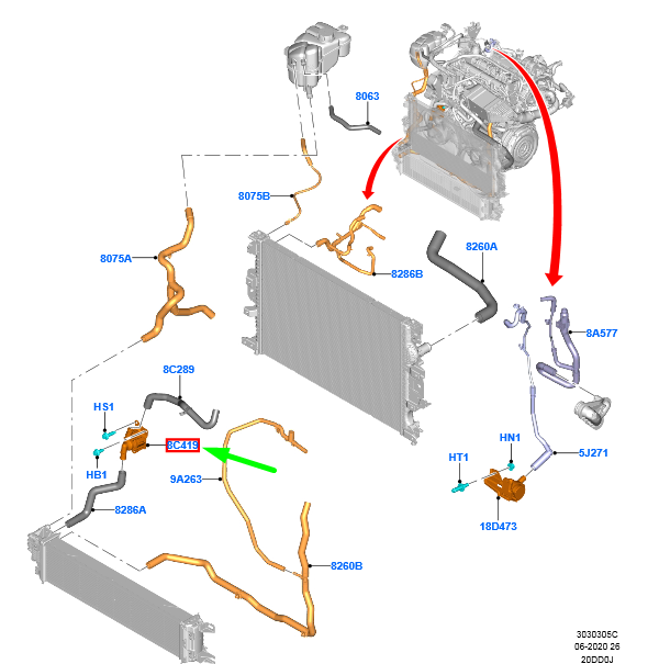 new ford mondeo mk5 water pump 2274405 jg9q-8c419-ba original