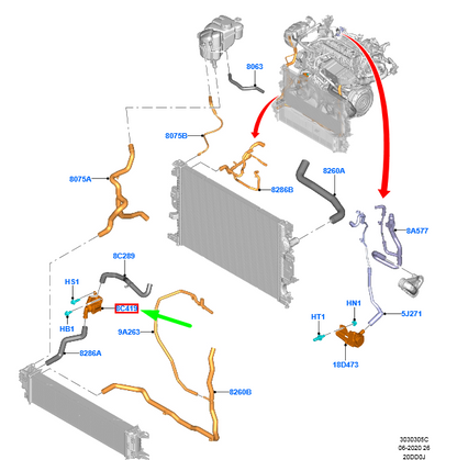 new ford mondeo mk5 water pump 2274405 jg9q-8c419-ba original
