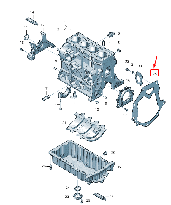 NEW VW TRANSPORTER VI T6 CRANKCASE HOUSING COVER PLATE 03L103647G ORIGINAL