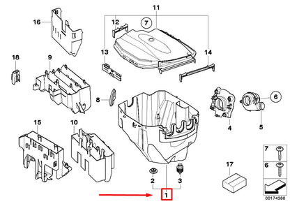 NEW BMW X1 E84 ELECTRONIC FUSE RELAY BOX W/ COVER 12907584146 7584146 ORIGINAL