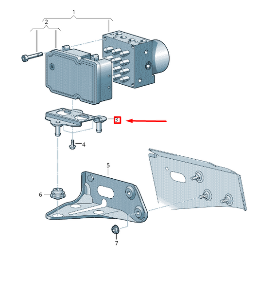 NEW VW TRANSPORTER VI T6 ABS UNIT WITH CONTROL UNIT BRACKET 7E0614235A ORIGINAL