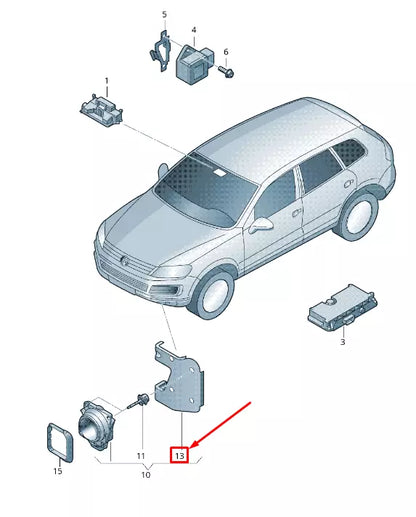 NEW VW TOUAREG 7P LEFT CRUISE CONTROL DISTANCE SENSOR BRACKET 7P6907461