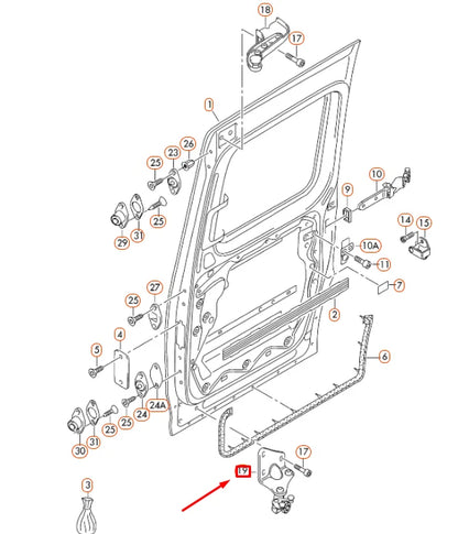NEW VW CADDY 2K SLIDING DOOR LEFT LOWER ROLLER GUIDE 2K0843397B