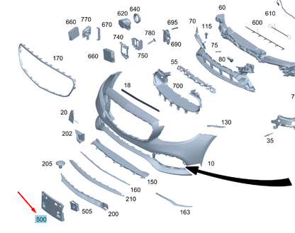 NEW MERCEDES-BENZ E W213 FRONT LICENSE PLATE HOLDER A2138800444 ORIGINAL