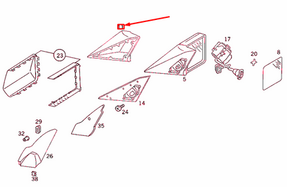 NEW MERCEDES-BENZ E W124 FRONT RIGHT DOOR MIRROR CAP LHD A1248110461 ORIGINAL