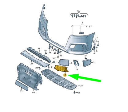 NEW AUDI RS Q3 8U FRONT LEFT AIR GUIDE GRILLE 8U0807681MT94