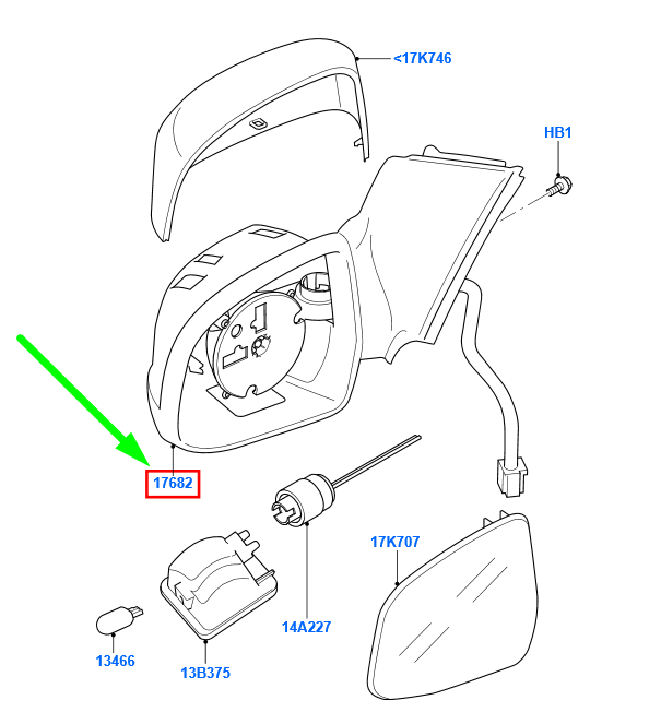 new ford mondeo mk4 front left door mirror assy 1701724 7s71-17683-kf original