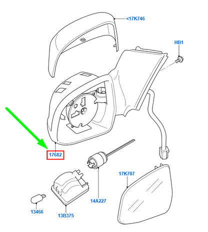 new ford mondeo mk4 front left door mirror assy 1701724 7s71-17683-kf original