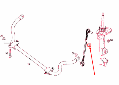 NEW MERCEDES-BENZ C W204 FRONT RIGHT TORSION BAR ROD A204320388964 ORIGINAL