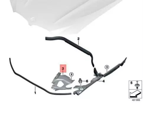 NEW BMW X3 G01 LEFT UPPER ENGINE COMPARTMENT COVER 51767397489 ORIGINAL