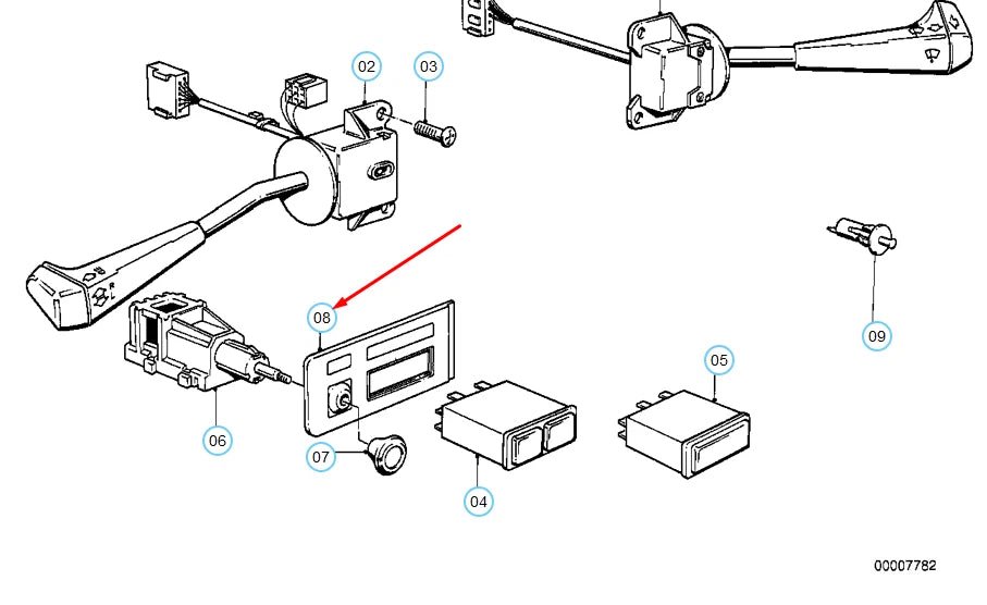NEW BMW 3 E30 STEERING COLUMN SWITCH COVER 62111370655 1370655 ORIGINAL