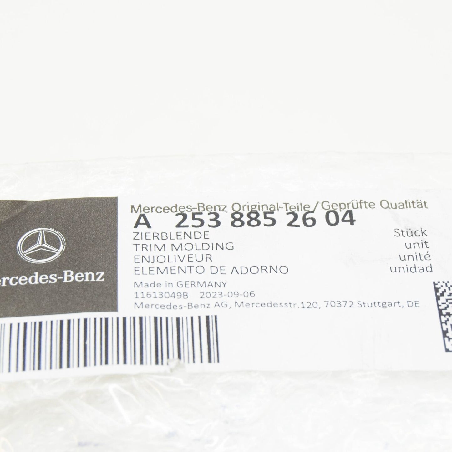 NEW MERCEDES-BENZ GLC COUPE C253 FRONT LEFT BUMPER MOLDING A2538852604 ORIGINAL