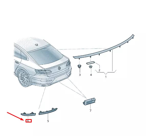 NEW VW ARTEON 3H REAR LEFT OUTER BUMPER REFLECTOR 3G8945105 ORIGINAL