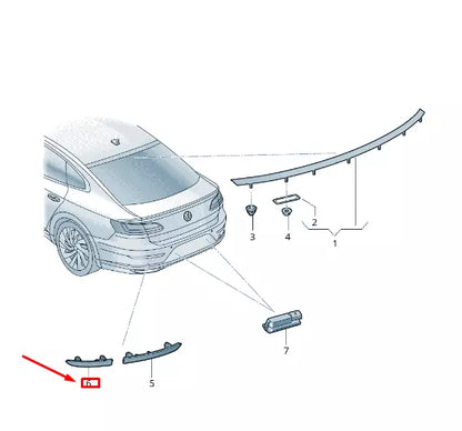 NEW VW ARTEON 3H REAR LEFT OUTER BUMPER REFLECTOR 3G8945105 ORIGINAL