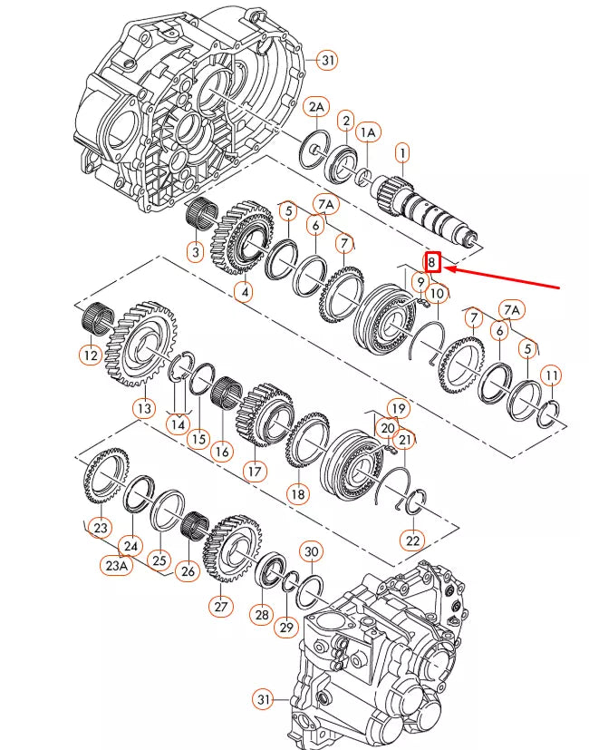 NEW AUDI A1 8X SYNCHRONIZING HUB WITH LOCKING COLLAR 02M311239G ORIGINAL