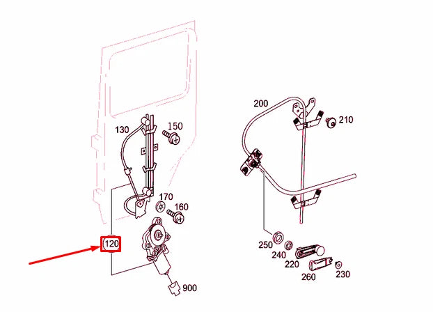 NEW MERCEDES-BENZ G W463 REAR LEFT DOOR WINDOW REGULATOR A4637201346 ORIGINAL