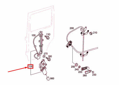NEW MERCEDES-BENZ G W463 REAR LEFT DOOR WINDOW REGULATOR A4637201346 ORIGINAL