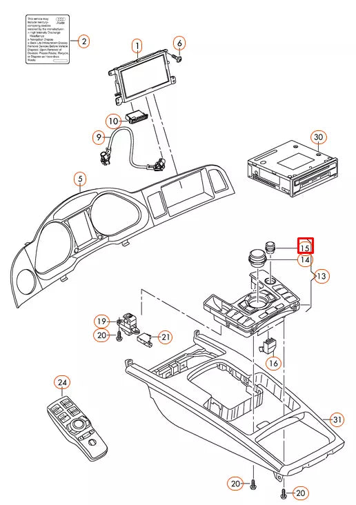 NEW AUDI A6 C6 VOLUME CONTROL BUTTON SWITCH 4F0919070 2011 ORIGINAL
