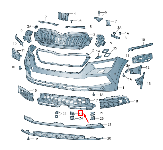 new skoda kamiq front center right bumper trim 658853666b9b9 original