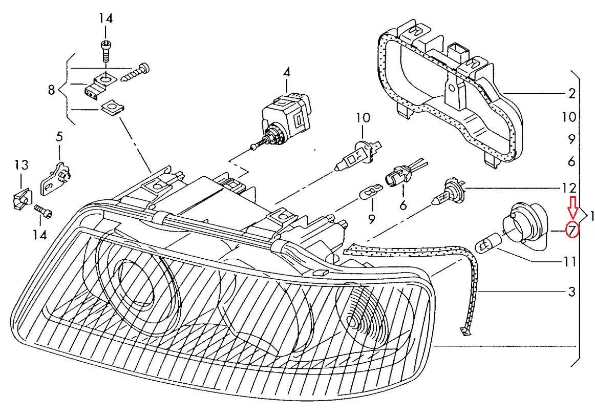 NEW AUDI A3 8L TURN LIGHT BULB SOCKET 1H0953123F ORIGINAL