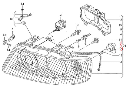 NEW AUDI A3 8L TURN LIGHT BULB SOCKET 1H0953123F ORIGINAL
