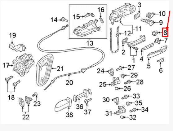 NEW AUDI A4 B9 FRONT RIGHT DOOR COURTESY LIGHT 8W0947134