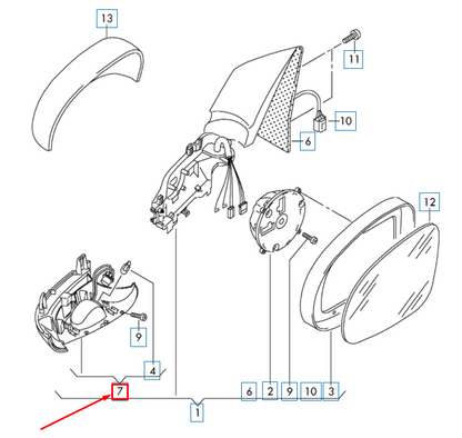 NEW VW SHARAN 7N FRONT RIGHT DOOR MIRROR TURN INDICATOR 5N0949102C ORIGINAL