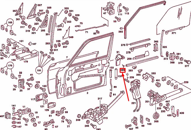NEW MERCEDES-BENZ S W116 FRONT DOOR INSIDE SEALING RAIL A1167250065 ORIGINAL